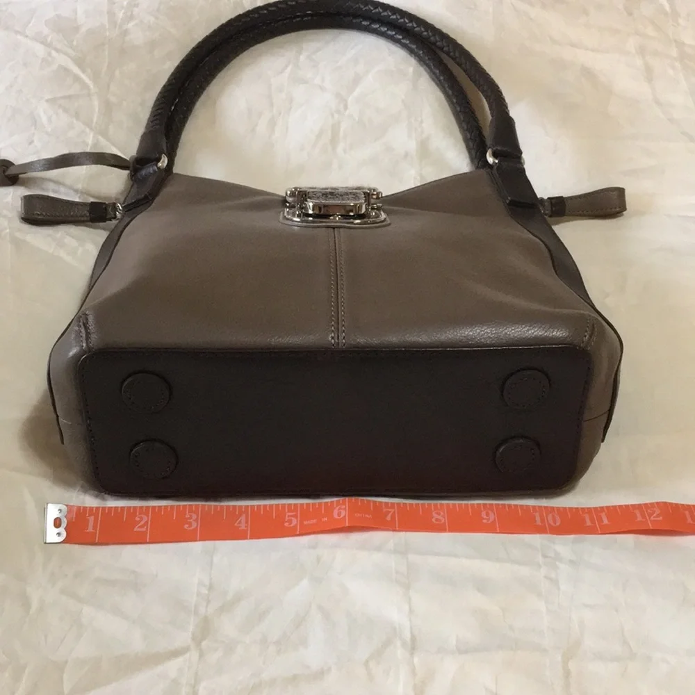 BRIGHTON | Leather Shoulder Bag With Leopard Print Calf Hair Detail